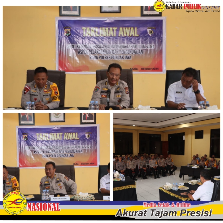 Taklimat Awal Audit Kinerja Itwasda Polda Papua Tahap II T.A 2024 Aspek Pelaksanaan dan Pengendalian Pada Polres Puncak Jaya